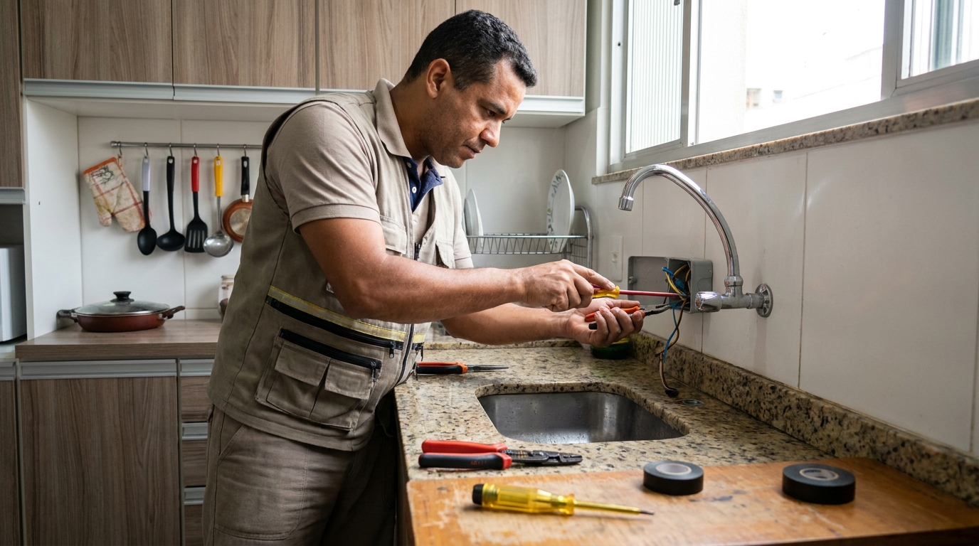 Instalação em Cozinha ou Área Gourmet no Núcleo Eldorado, Bauru‑SP